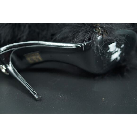 Dolce & Gabbana Feather Strap Sandal SZ 36.5 $1175 Black In store full price - Picture 10 of 10